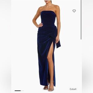 RARE! NWT - Mac Duggal - Blue Velvet Dress - Size 12